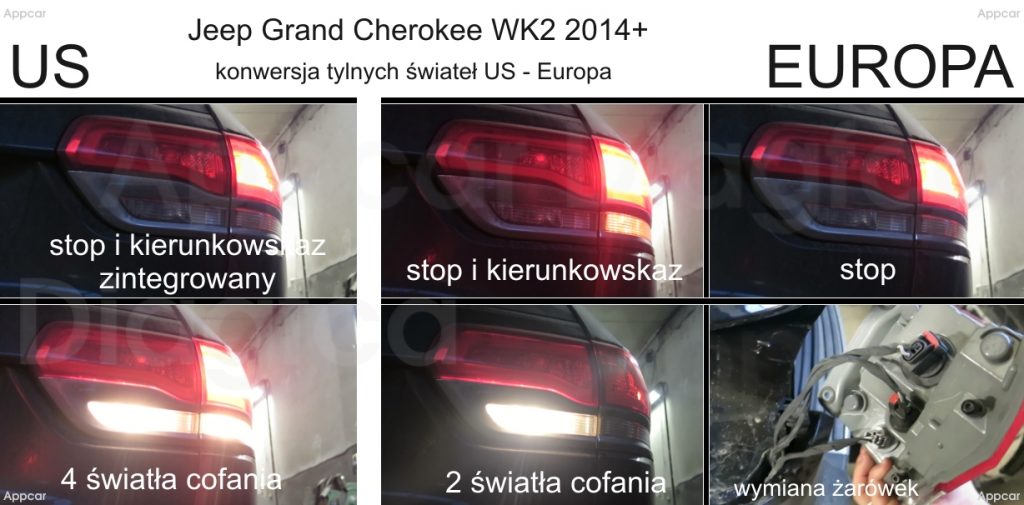 Konwersja programowanie świateł Jeep Grand Cherokee WK2